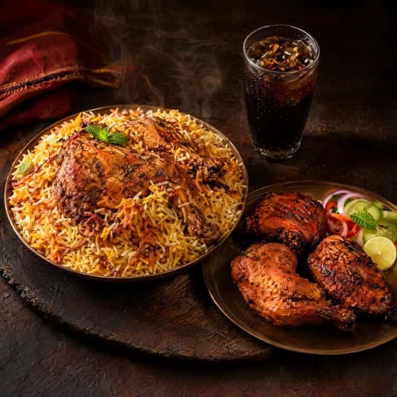 Half Biryani, 3pc Grill & Soda Combo