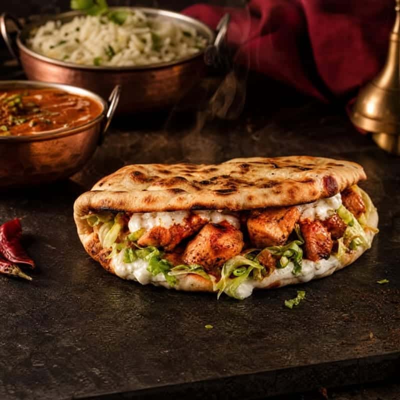 Butter Chicken Naan Sandwich