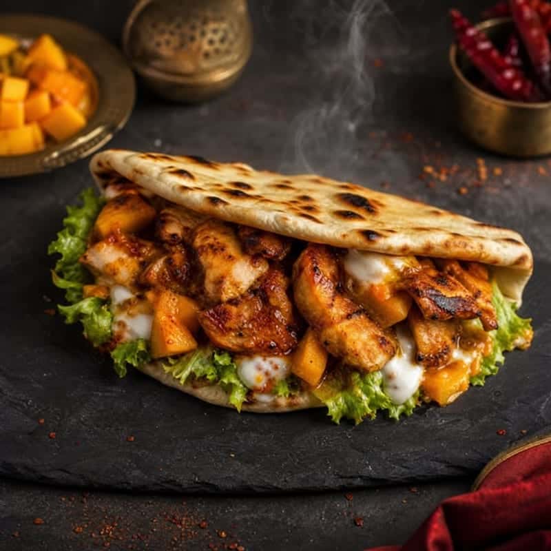 Mango Blaze Chicken Naan Sandwich