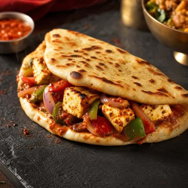 Spicy Paneer Naan Sandwich